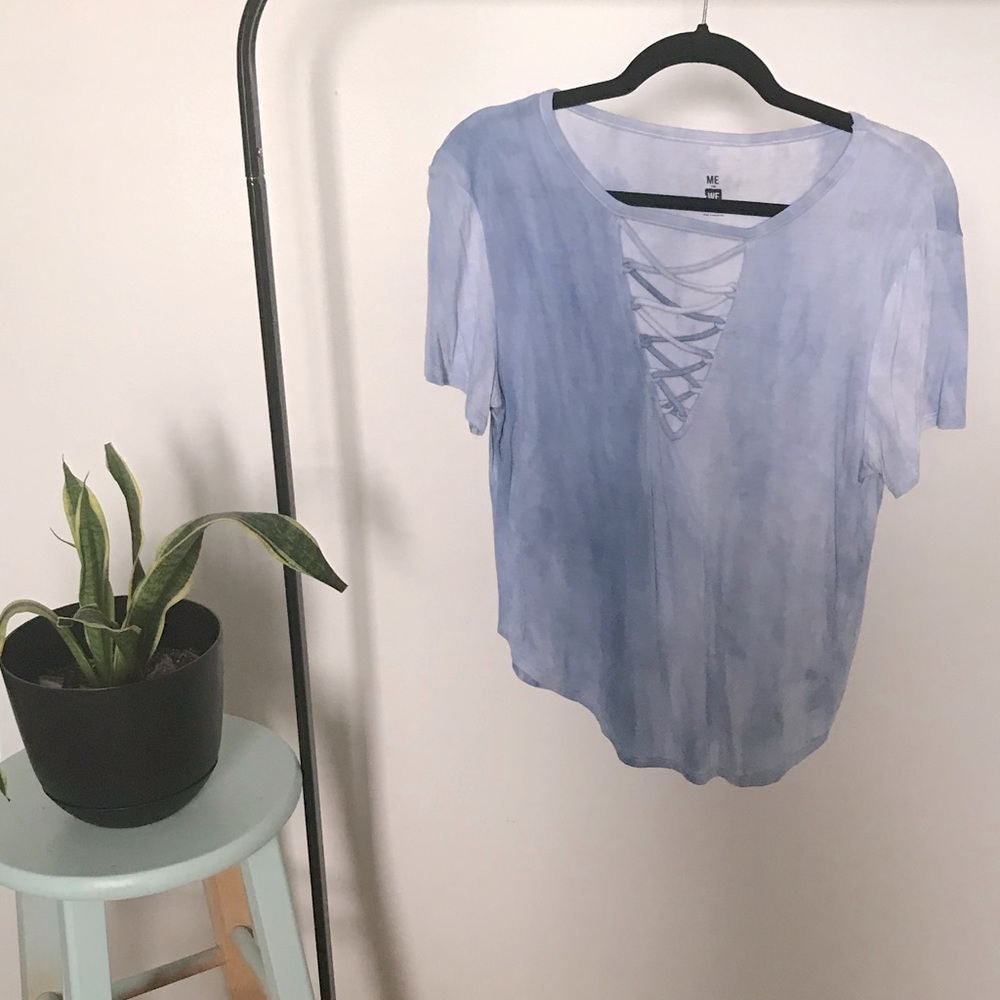 Short sleeve tye die blouse